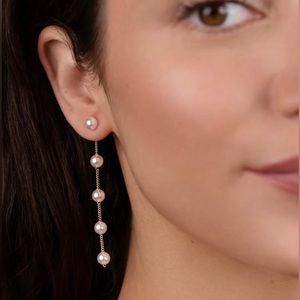 💥3for$28 New Faux Pearl & Chain Drop Dangle Earrings Multiple Long Pearl Fringe